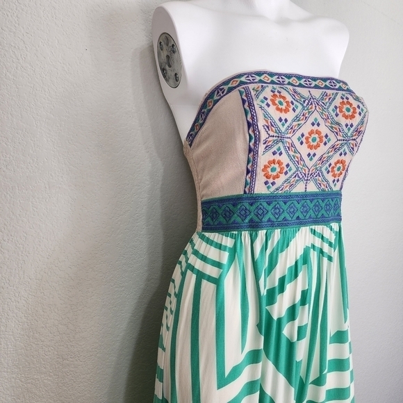 Flying Tomato Strapless Boho Maxi Dress Size S - Picture 4 of 13